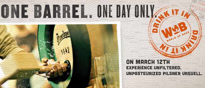 Denver's World of Beer Locations to Tap Fresh Pilsner Urquell, March 12