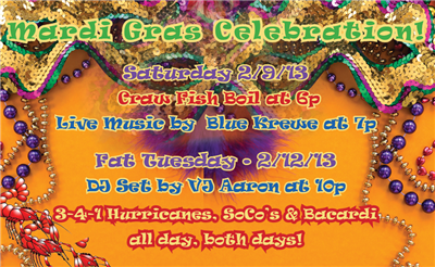 Mardi Gras Celebration at Stoney's Bar and Grill